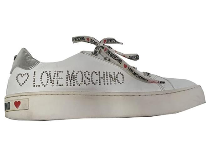 Love Moschino Sneakers White Leather  ref.483510